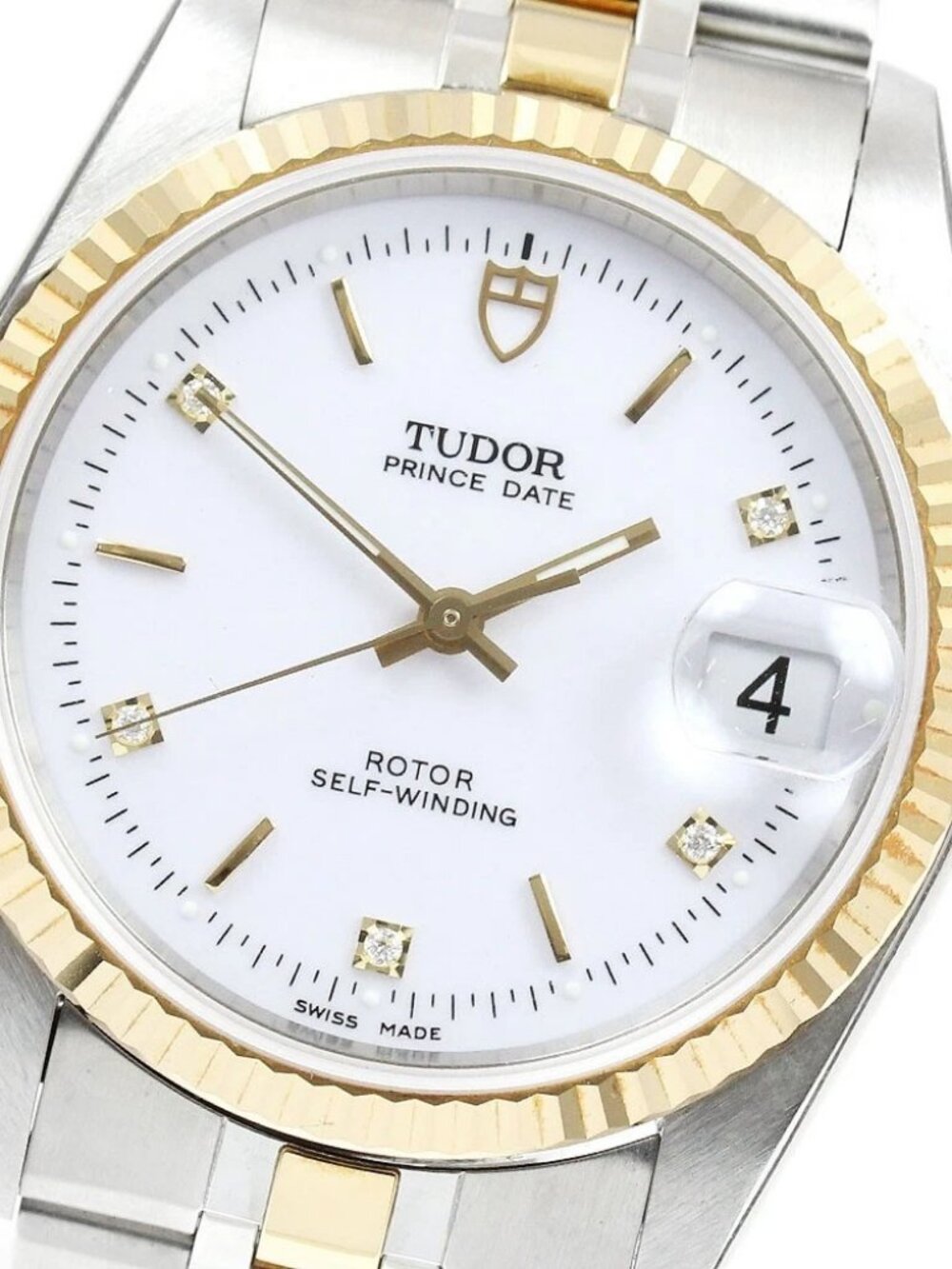 TUDOR Prince Date 74033 5P diamond YG2 tone Automatic Men's Watch_942602
